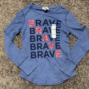 Old Navy Kids Brave Graphic Long Sleeve Thermal Shirt‎ Top Size L 10-12